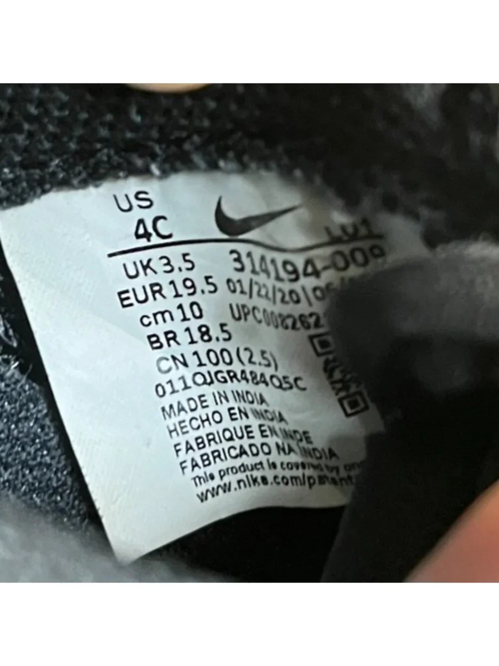 Nike Air Force 1 Low Toddler Size 4C Triple Black Athletic Leather Shoes Sneaker